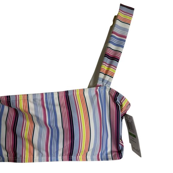 Splendid La Paz Striped Bandeau Square Neck Multicolor Bikini Swimsuit Top Large - Picture 4 of 6